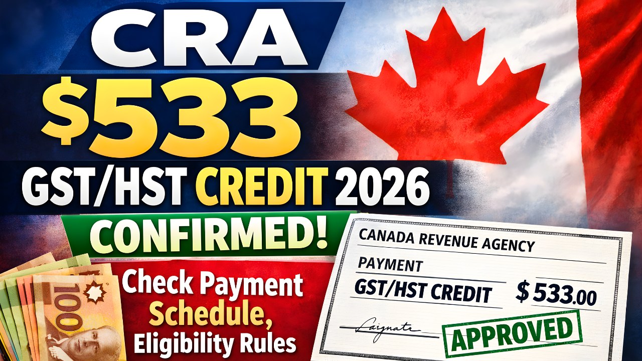 CRA $533 GST/HST Credit 2026 Confirmed – Check Payment Schedule, Eligibility Rules