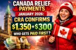 Canada Relief Payments January 2026: CRA Confirms $1,350 + $300 – Who Gets Paid First