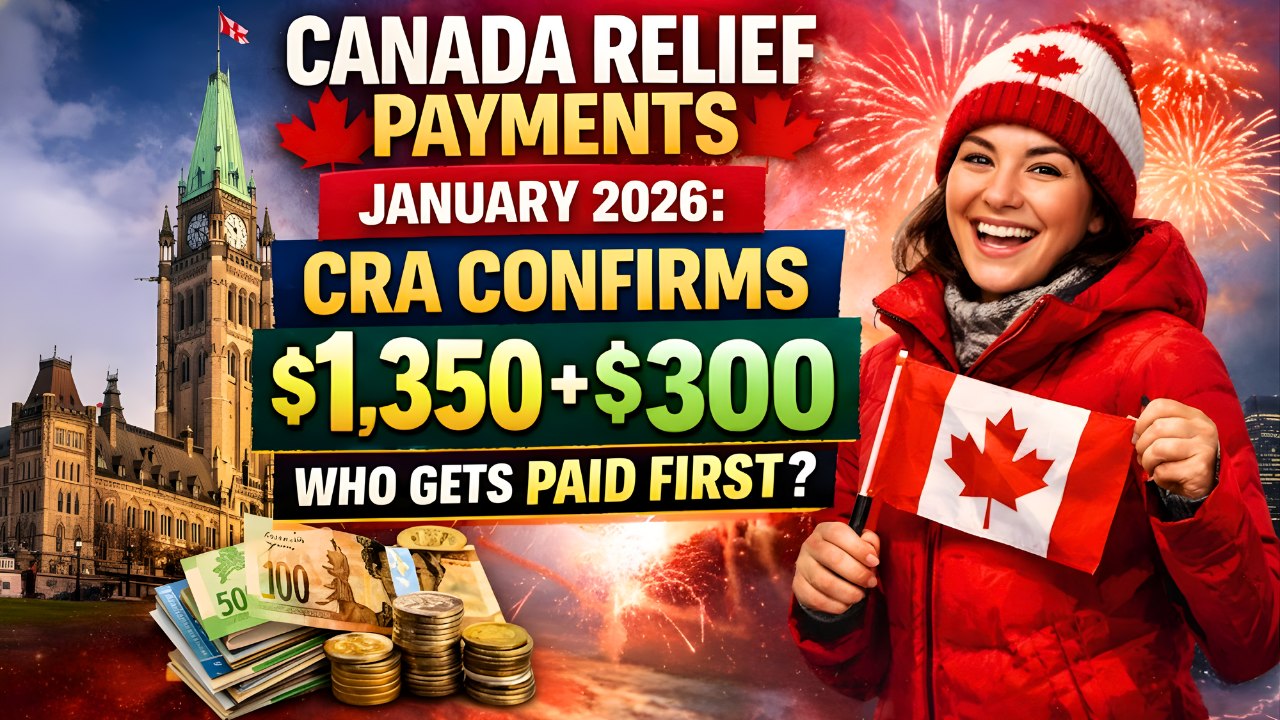 Canada Relief Payments January 2026: CRA Confirms $1,350 + $300 – Who Gets Paid First