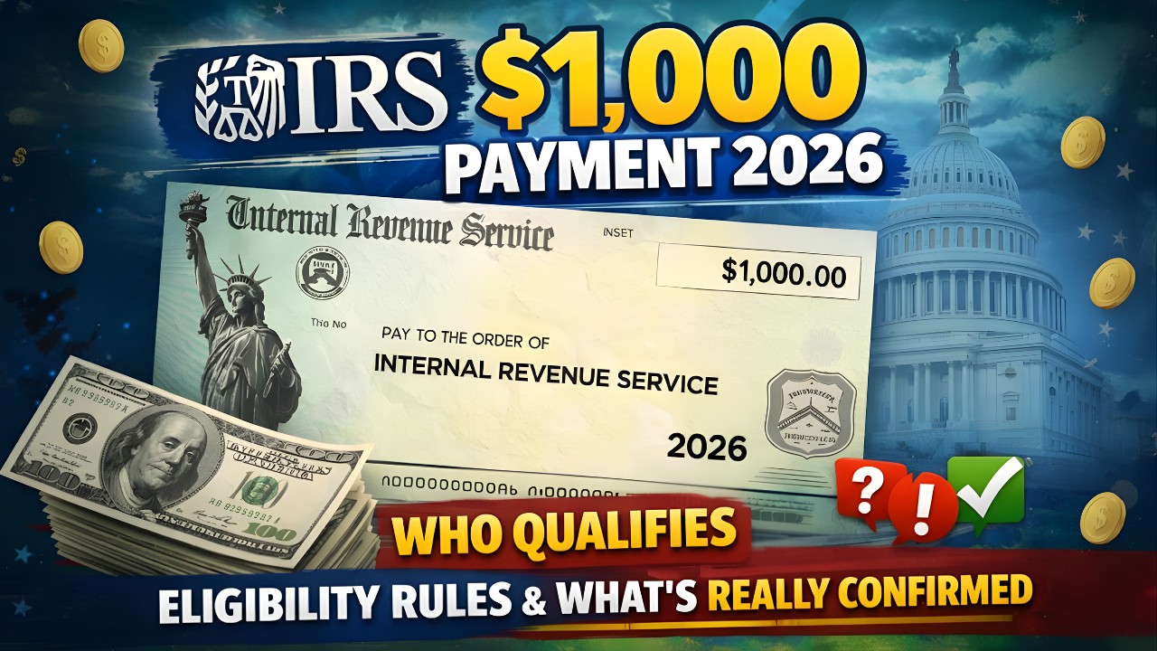 IRS $1,000 Payment 2026 – Who Qualifies, Eligibility Rules & What’s Really Confirmed